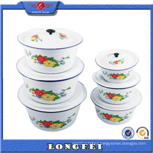 14-28 Cm White Color Enamel Washing up Bowl with Lid